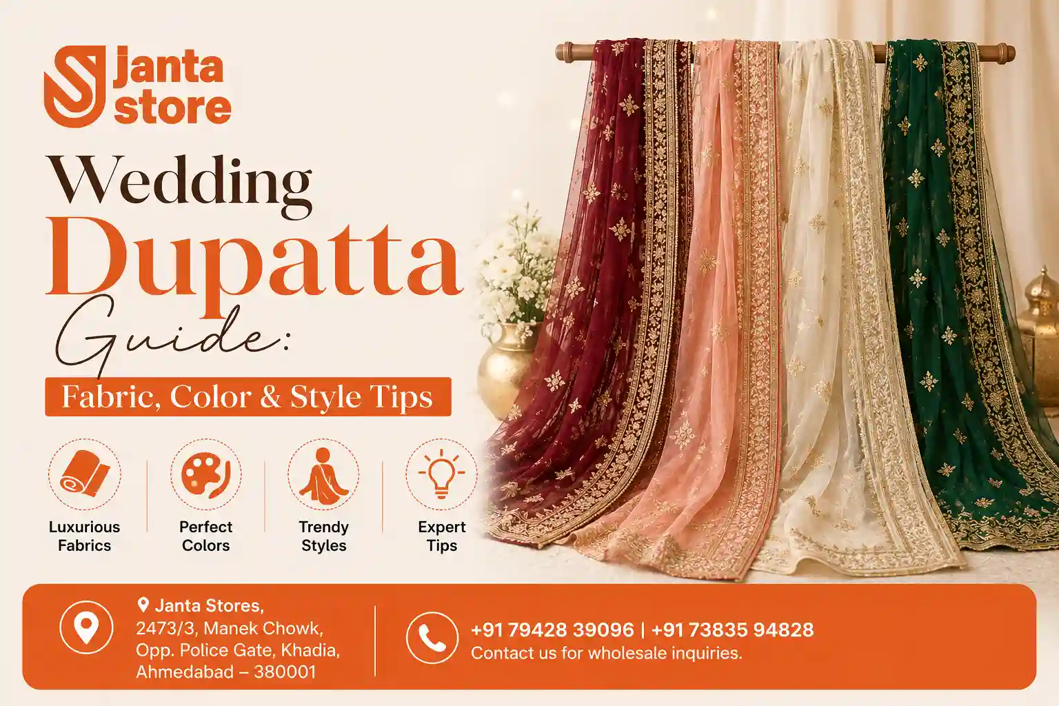 Wedding Dupatta Guide: Fabric, Color & Style Tips